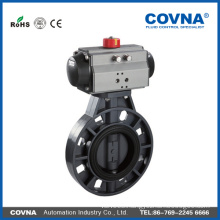 UPVC plastic clamp Butterfly pneumatic Valve with air actuator